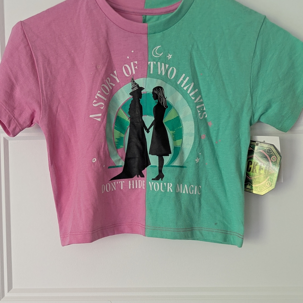 Pink and Green Two-Tone Short Sleeve Tee